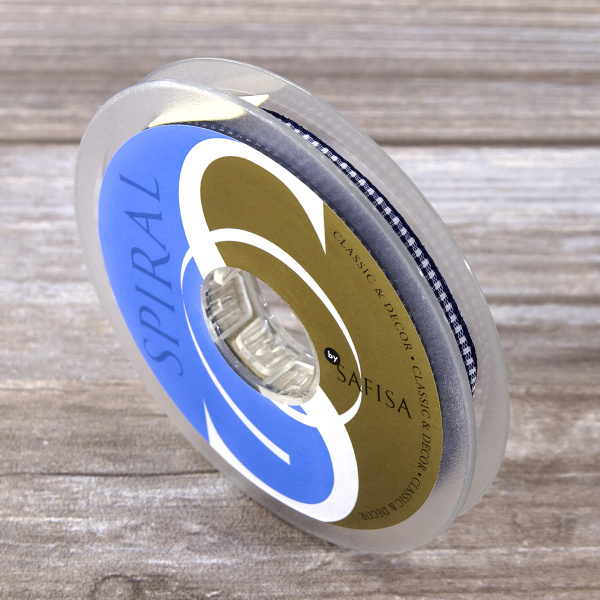 Лента с рисунком клетка SAFISA, 6 мм, 25 м, цвет 15, темно-синий. Арт 466-06мм-15             