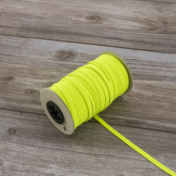 Резинка продежка, 6,6 мм, цвет неоновый желтый. Арт 851113010L4206