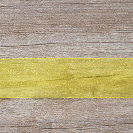 Лента органза SAFISA мини-рулон, 39 мм, 2 м, цвет 32, желтый. Арт P00520-39мм-32          