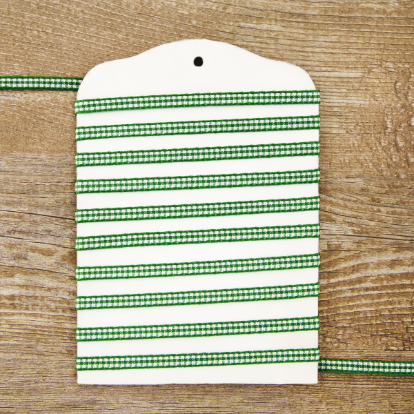 Лента с рисунком клетка SAFISA, 6 мм, 25 м, цвет 25, зеленый. Арт 466-06мм-25             