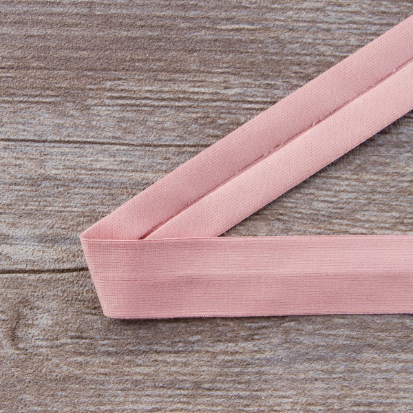 Косая бейка хлопок, 20 мм, 20 м, цвет 145, розовый нежный. Арт 6598-20мм-145
