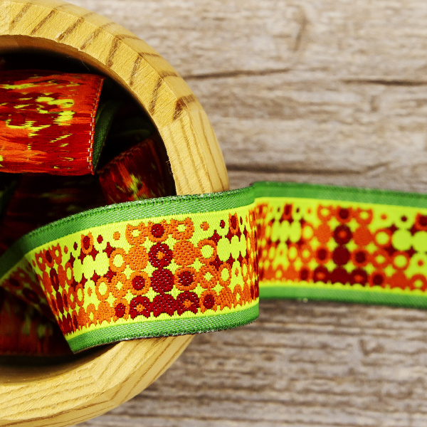 Лента жаккард SAFISA, 25 мм, 15 м, цвет 03. Арт 9105-25мм-03