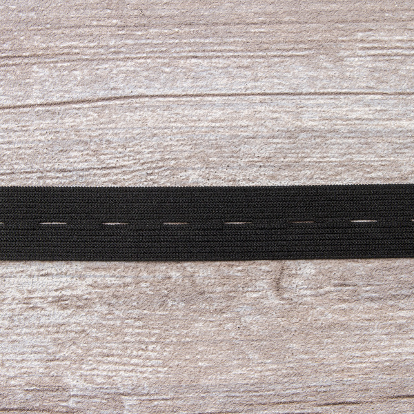 Эластичная лента с прорезными петлями SPIRAL (SAFISA), 20 мм, цвет 01, черный. Арт 4785-20мм-01