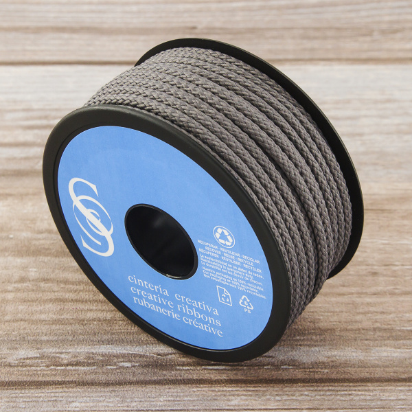 Шнур плетеный SPIRAL ( SAFISA), 4 мм, 25 м, цвет серый светлый. Арт 25281-4-27