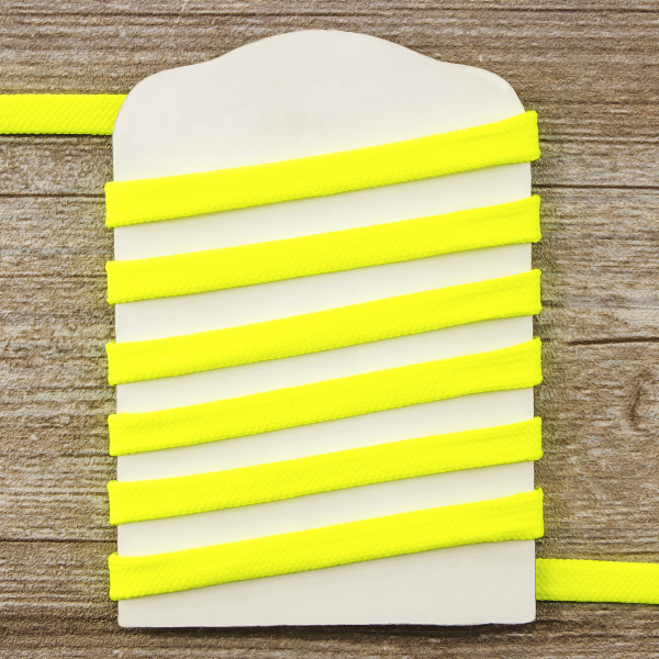 Шнур PEGA плоский, полиэстровый, цвет ярко-желтый, 10 мм. Арт 842580140L4206