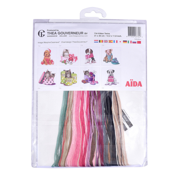 Набор для вышивания "Котята", канва Aida 16 ct. Арт 734A