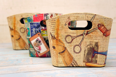 Сумка-контейнер с ручками для хранения мелкой фурнитуры, набор 3 дизайна. Арт N4354