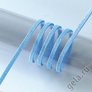 Шнур голубой из алькантары. Арт 2002147                 