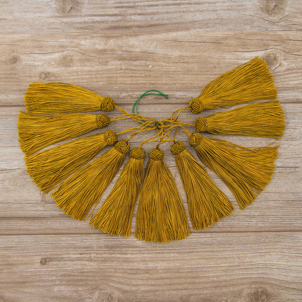 Кисть декоративная на шнуре, длина 120 мм, цвет ярко-коричневый. Арт KY - 07-col.PE - 16/35