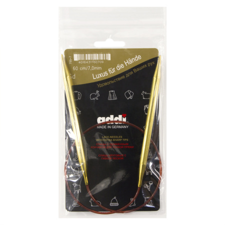 Спицы круговые позолоченные с удлиненным кончиком, №7, 60 см. Арт 755-7/7-60