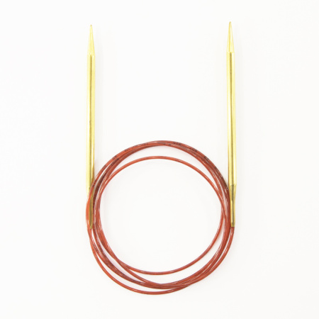 Спицы круговые позолоченные с удлиненным кончиком, №5,5, 150 см. Арт 755-7/5.5-150