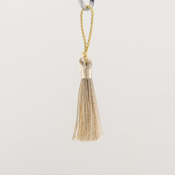 Кисть декоративная на шнуре, длина 45 мм, цвет абрикосовый. Арт KY - 01-col.PE - 2