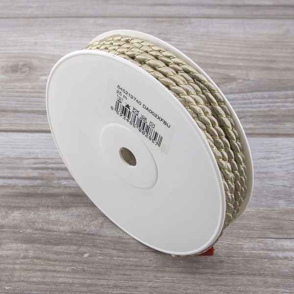 Шнур витой PEGA, серебро, 4 мм. Арт 845219740DA002          