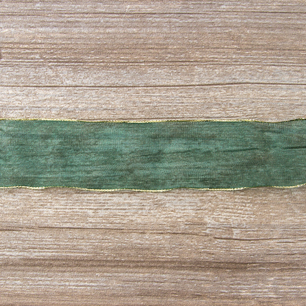 Лента органза "с памятью" SAFISA, 38 мм, 25 м цвет 97, болотный. Арт 525-38мм-97             