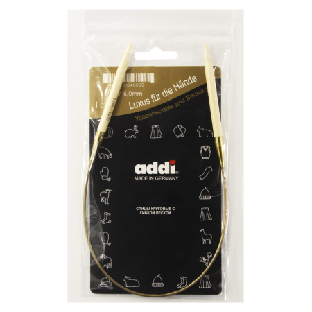 Спицы, круговые, бамбук addiNature BAMBOO №6, 40 см. Арт 555-7/6-40