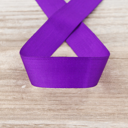 Лента репсовая SAFISA, 25 мм, 25 м, цвет 39 фиолетовый. Арт 350-25мм-39