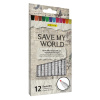 Набор цветных карандашей "Crayons Save my World" с корпусом из переработанных газет, 12 шт. Арт 07920