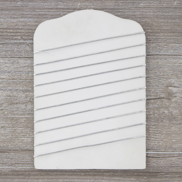 Шнур металлизированный, 1 мм, цвет серебристый. Арт 881210700X6000          