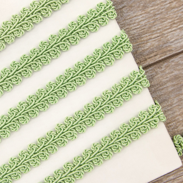 Тесьма PEGA декоративная тип шанель, цвет зеленый, 12 мм. Арт 844120512               