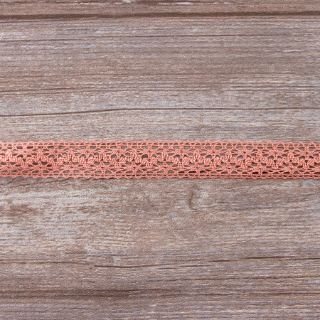 Мерсеризованное хлопковое кружево, 20 мм, цвет серо-розовый. Арт 3037/F3                 