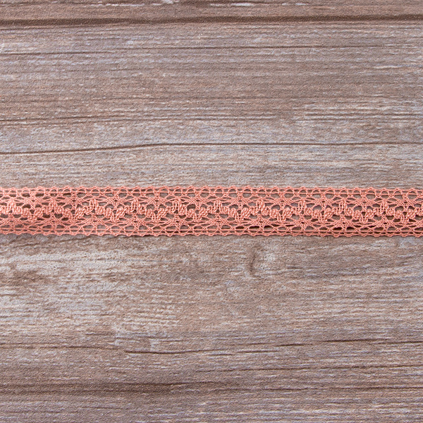 Мерсеризованное хлопковое кружево, 20 мм, цвет серо-розовый. Арт 3037/F3                 