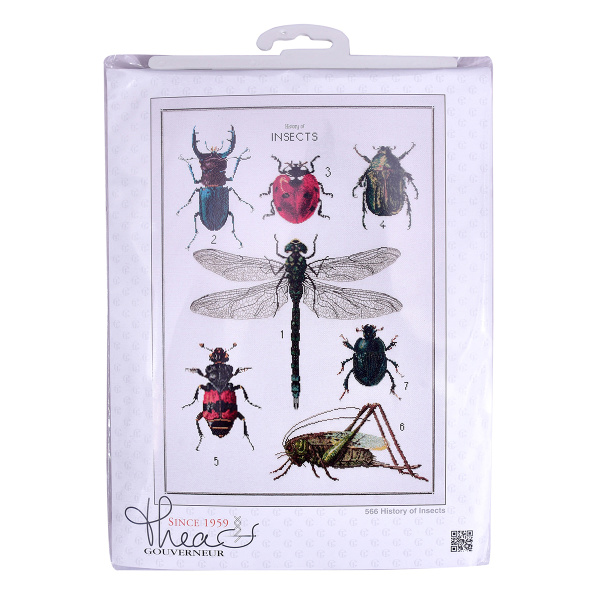 Набор для вышивания "История насекомых", канва лён 32 ct. Арт 566