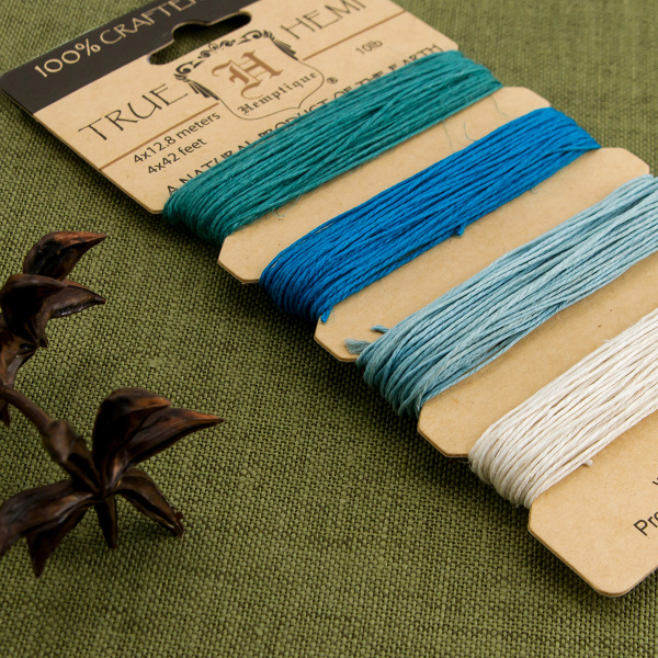 Шнуры на блистере HEMPTIQUE #10 - 0,5 мм, 4 цвета по 12,8 м. Арт HC10SOA                 