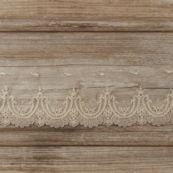 Кружево-вышивка на тюле, 50 мм. Арт 42232/F3