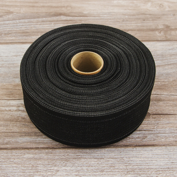 Резинка поясная решетчатая, 52 мм, 25 м, цвет 01 черный. Арт 4798-52мм-01