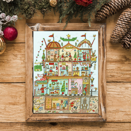 Набор для вышивания "Cut Thru' Christmas Department Store". Арт XCT38