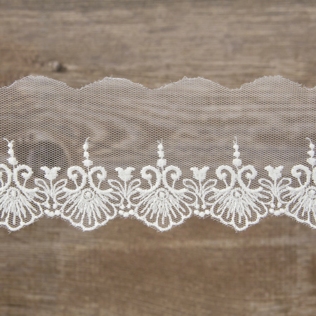 Кружево-вышивка на тюле, 32 мм, 13,50 м. Арт 41690/01