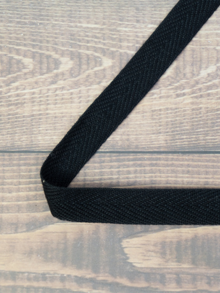 Тесьма киперная SAFISA, 15 мм, 25 м, цвет 01, черный. Арт 0270-15мм-01