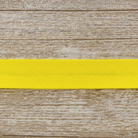 Косая бейка хлопок/полиэстер 20 мм, 25 м, цвет 32, желтый. Арт 6120-20мм-32            