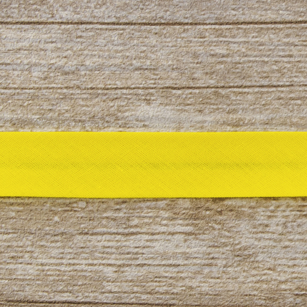 Косая бейка хлопок/полиэстер 20 мм, 25 м, цвет 32, желтый. Арт 6120-20мм-32            