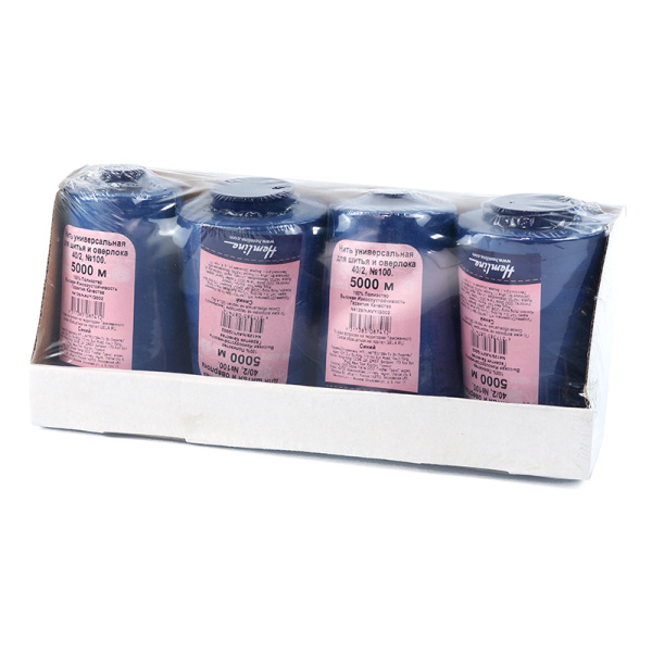 Нить универсальная  Hemline для шитья и оверлока, 5000 м. Арт N4129/NAVY/G002