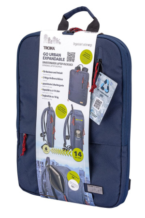 Деловой рюкзак для ноутбука, расширяемый TROIKA. Арт BGO33/DB