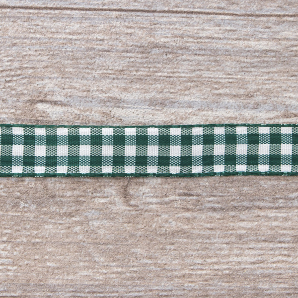 Лента с рисунком клетка SAFISA, 16(18) мм, 25 м, цвет 43, темно-зееный. Арт 469-16мм-43             