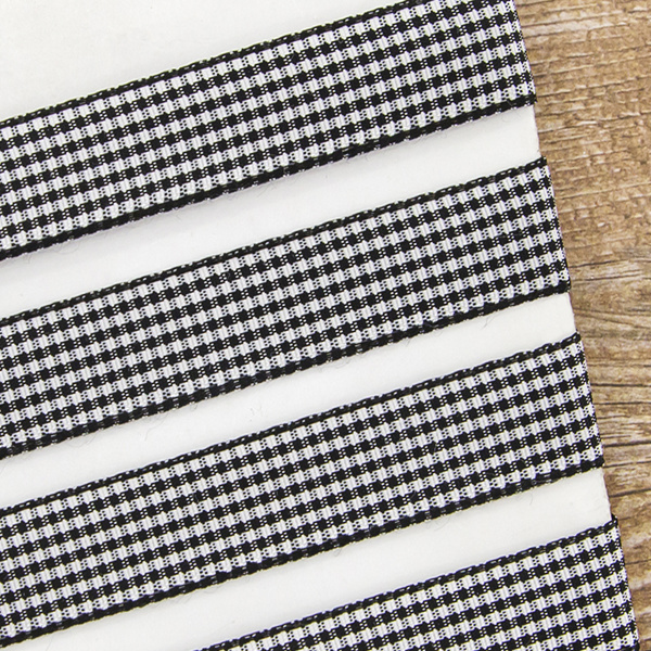 Лента с рисунком клетка SAFISA, 15 мм, 25 м, цвет 01, черный. Арт 466-15мм-01             