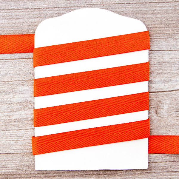 Тесьма киперная SAFISA, 15 мм, 25 м, цвет 61, оранжевый. Арт 30270-15мм-61