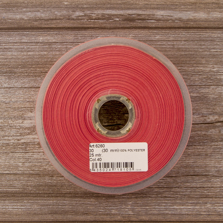 Косая бейка атласная 30 мм, 25 м, цвет 40, розовый. Арт 6260-30мм-40            