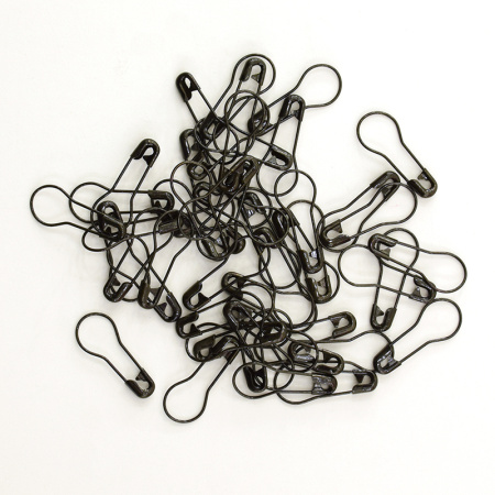 Булавки английские для этикеток, цвет черный, 23 мм, 55 шт. в контейнере. Арт 416.00.BK