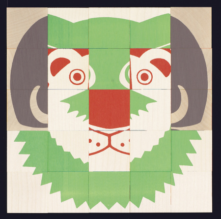 Мозаика из кубиков дизайнерская NAEF BASIC "Animal Puzzle" 3+, натуральное дерево, 25 деталей. Арт 9205