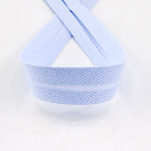Косая бейка хлопок/полиэстер, 20 мм, 20 м, цвет 51, бледно-голубой. Арт 6470-20мм-51