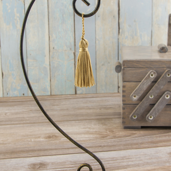 Кисть декоративная на шнуре, длина 70 мм, цвет песочный. Арт KY - 02-col.PE - 3