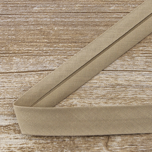 Косая бейка хлопок/полиэстер 20 мм, 25 м, цвет 103, серый. Арт 6120-20мм-103           