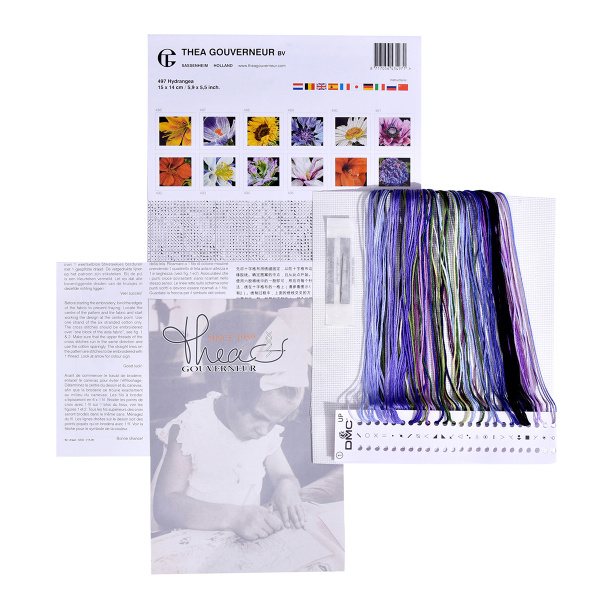 Набор для вышивания "Гортензия", канва аида 18 ct. Арт 497A                    