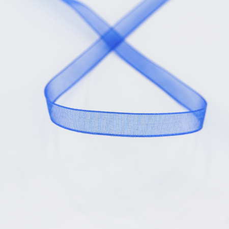 Лента органза SAFISA мини-рулон, 7 мм, 4,5 м, цвет 13, синий. Арт P00520-7мм-13           