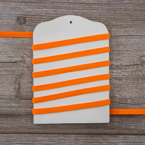 Резинка продежка, 6,6 мм, цвет неоновый оранжевый. Арт 851113010L4301