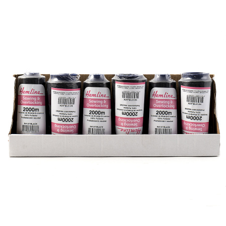 Нить универсальная  Hemline для шитья и оверлока, 2000 м. Арт N4137/BLACK