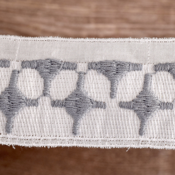 Шитье-вышивка на батисте, прошва, 40 мм, цвет белый. Арт 35706/E1